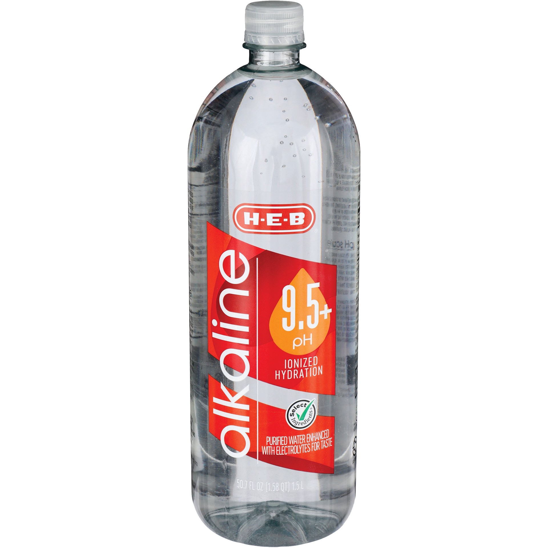 slide 1 of 1, H-E-B Alkaline Water, 1.5 liter