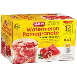 H-E-B Herbal Iced Tea Single Serve Cups - Watermelon Pomegranate