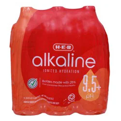 H-E-B Alkaline Water 6 pk Bottles