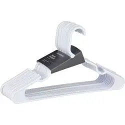 our goods Notched Plastic Hangers - White