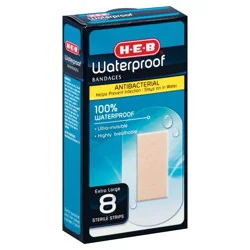 H-E-B Waterproof Antibacterial Clear Bandages - Extra Large