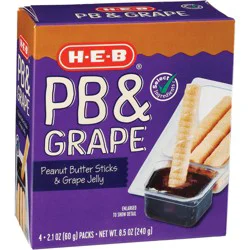 H-E-B Peanut Butter Sticks & Grape Jelly Snack Packs