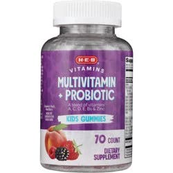 H-E-B Vitamins Kids Multivitamin + Probiotic Gummies