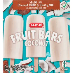 H-E-B Frozen Fruit Bars - Coconut