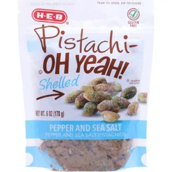 H-E-B Pistachi-OH YEAH! Shelled Pistachios - Pepper & Sea Salt