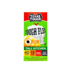 H-E-B Texas Tough Tall Kitchen Flex Trash Bags, 13 Gallon - Lemon Scent