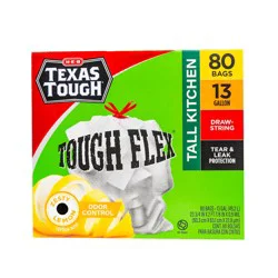 H-E-B Texas Tough Tall Kitchen Flex Trash Bags, 13 Gallon - Lemon Scent