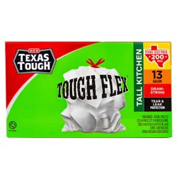 H-E-B Texas Tough Flex Tall Kitchen 13 Gallon Trash Bags - Texas-Size Pack