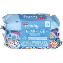 H-E-B Baby Travel Pack Wipes - Fresh Scent, 3 pk