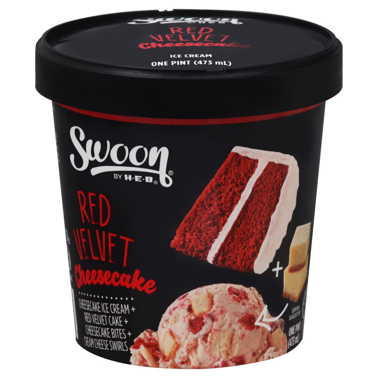 slide 1 of 1, Swoon by H-E-B Red Velvet Cheesecake Ice Cream, 1 pint