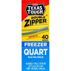 H-E-B Texas Tough Double Zipper Quart Freezer Bags