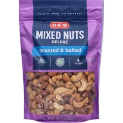 H-E-B Deluxe Salted Roasted Mixed Nuts