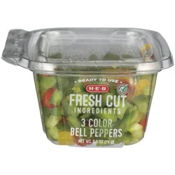 H-E-B Fresh Diced 3 Color Bell Peppers - Single Serve