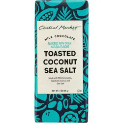 Central Market Toasted Coconut Sea Salt Milk Chocolate Bar