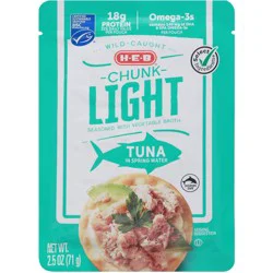 H-E-B Wild Caught Chunk Light Tuna in Spring Water Pouch