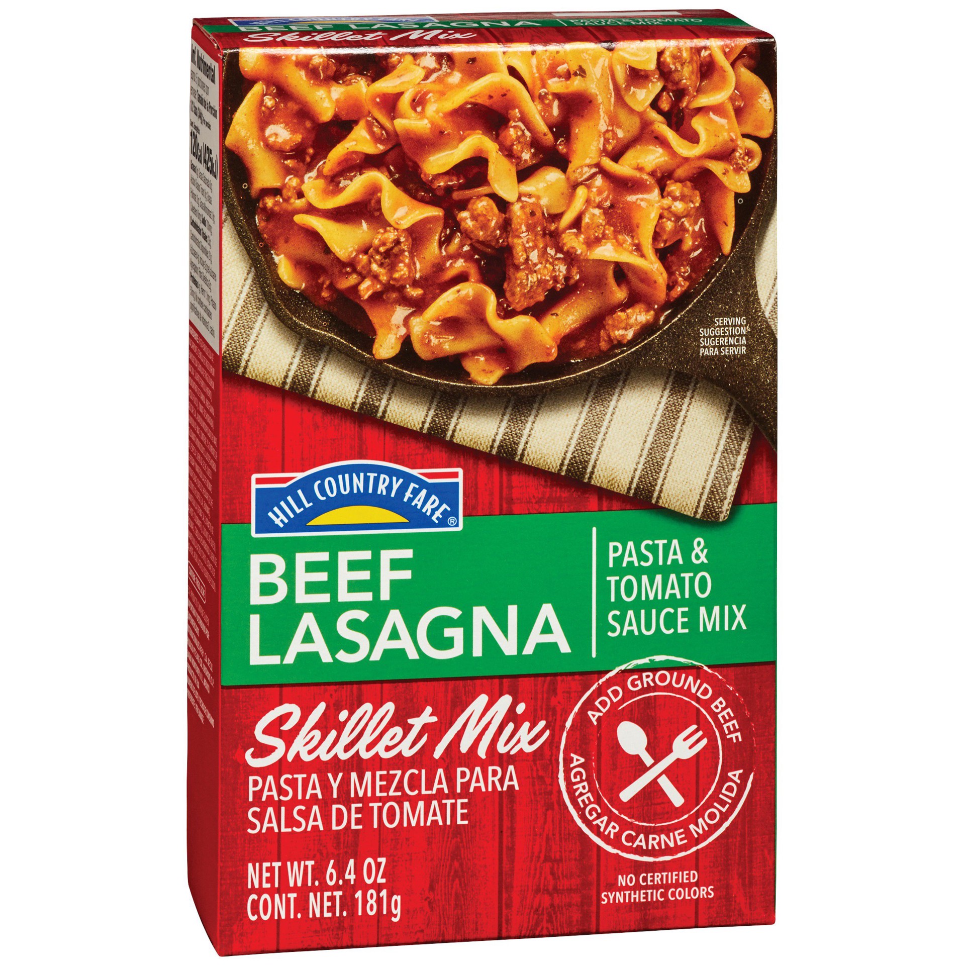slide 1 of 1, Hill Country Fare Beef Lasagna Skillet Mix, 6.4 oz