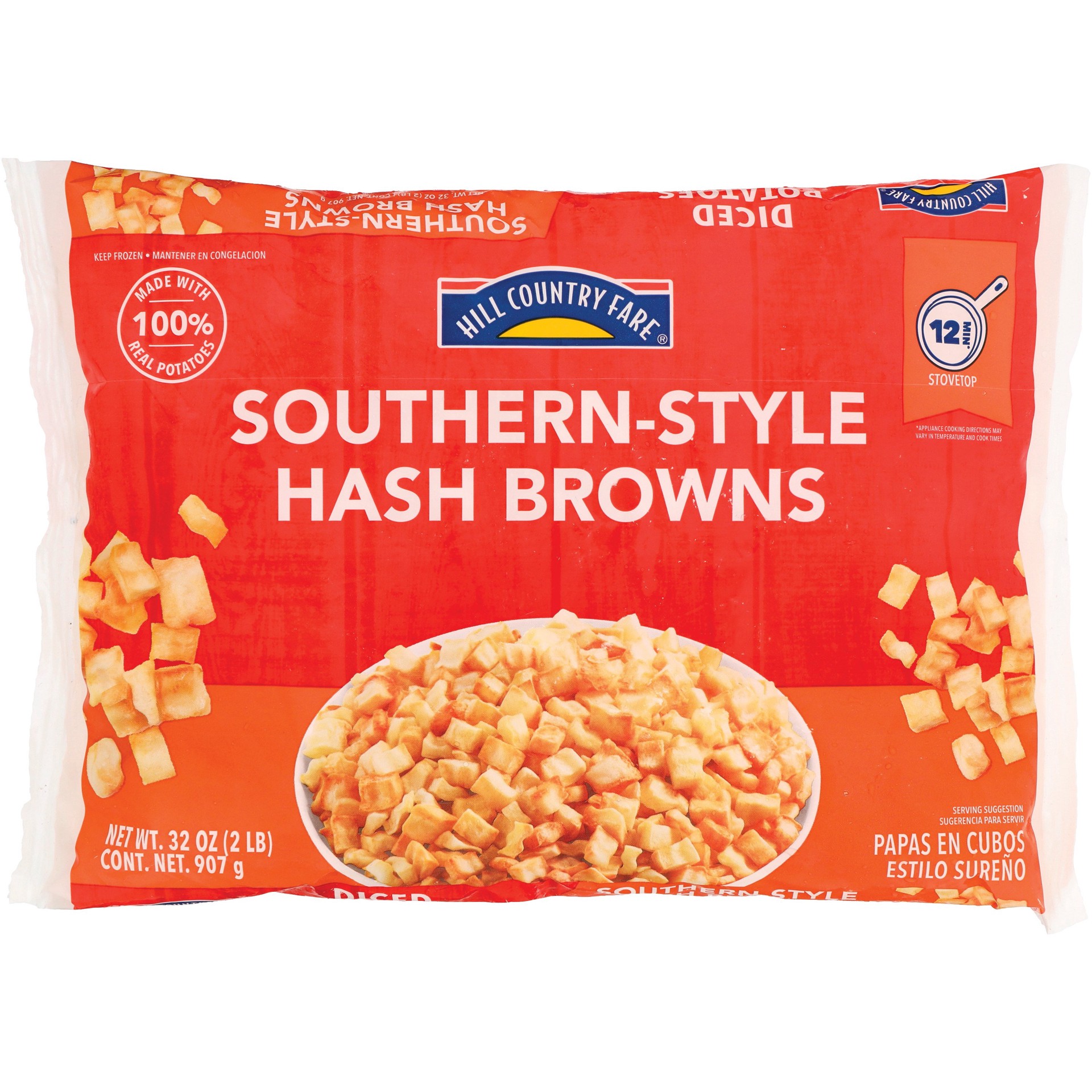 slide 1 of 1, Hill Country Fare Frozen Southern Style Hash Browns, 32 oz