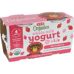 H-E-B Organics Kids' Whole Milk Yogurt - Strawberry