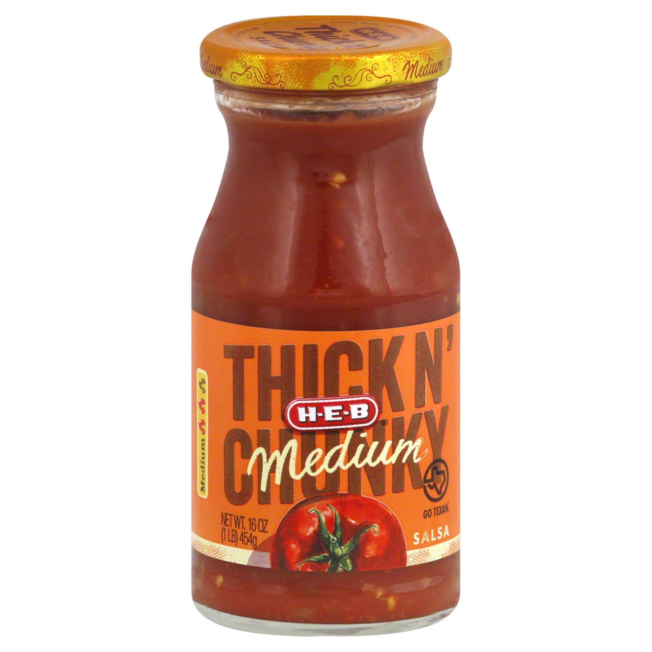 slide 1 of 1, H-E-B Thick N' Chunky Medium Salsa, 16 oz