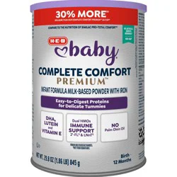 H-E-B Baby Complete Comfort Premium Baby Formula Milk-Based Powder with Iron