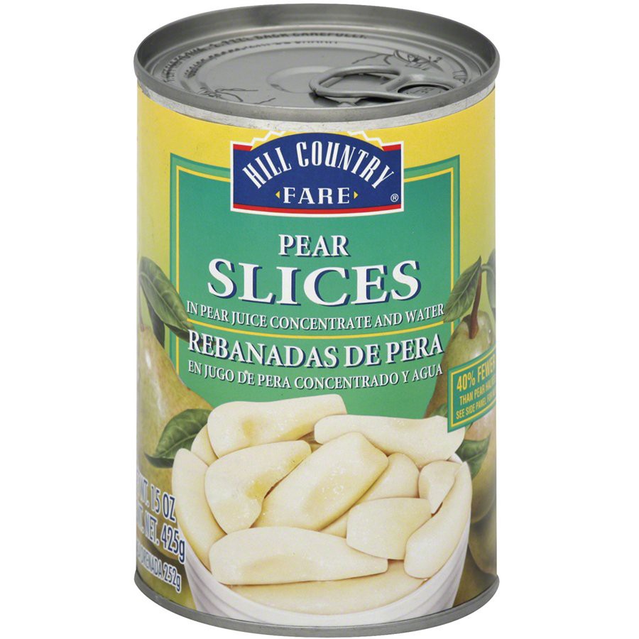 slide 1 of 1, Hill Country Fare Sliced Pears, 15 oz