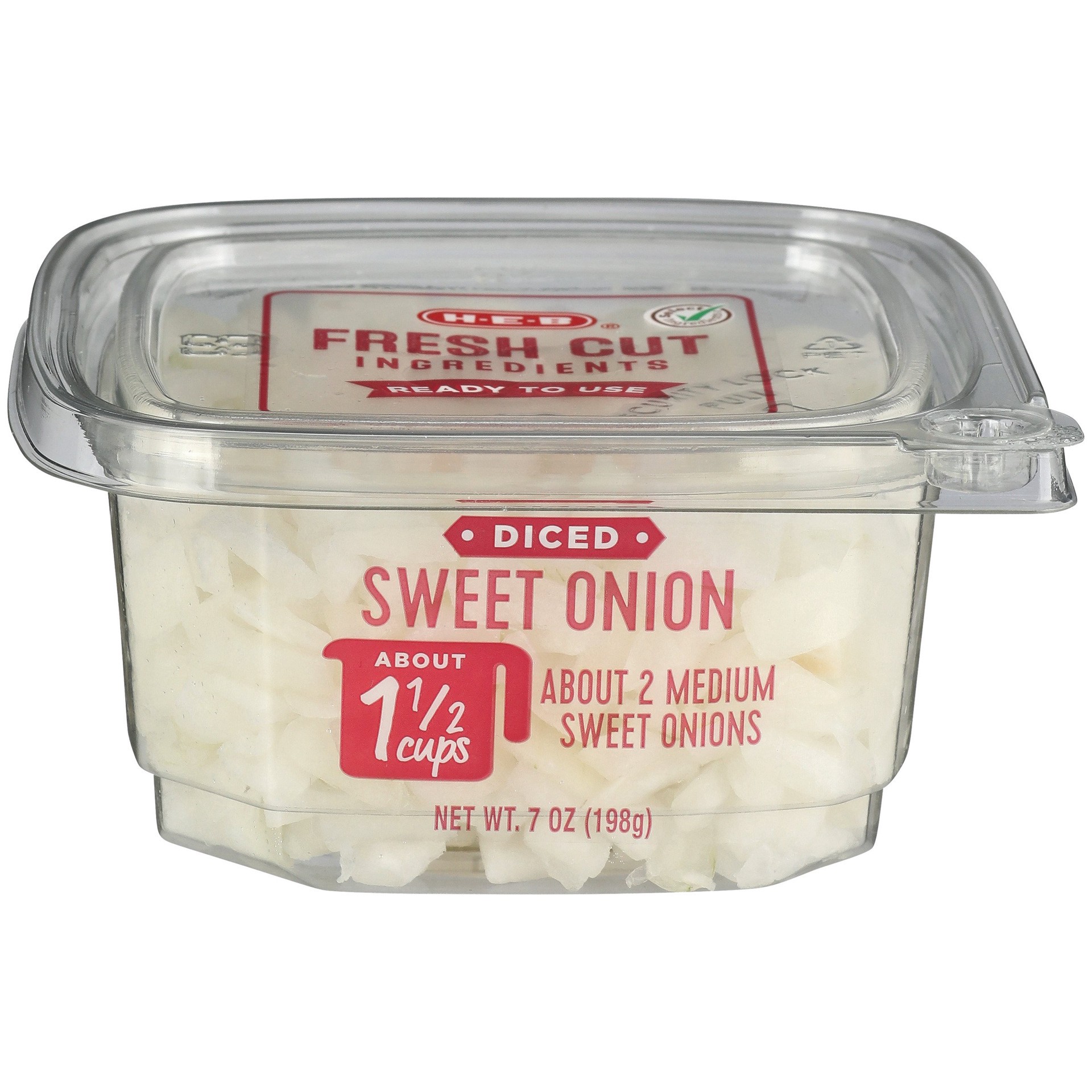 slide 1 of 1, H-E-B Fresh Diced Sweet Onion, 7 oz