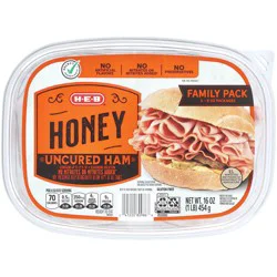 H-E-B Honey Ham Lunch Meat - Family Pack