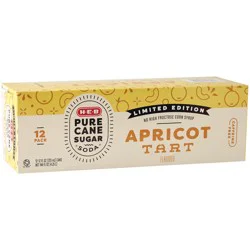 H-E-B Pure Cane Sugar Apricot Tart Soda 12 pk Cans