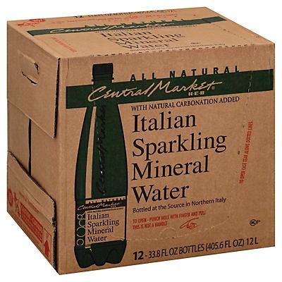 slide 1 of 1, Central Market Italian Sparkling Mineral Water 12 Pack, 1 liter