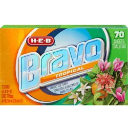 H-E-B Bravo Fabric Softener Dryer Sheets - Tropical