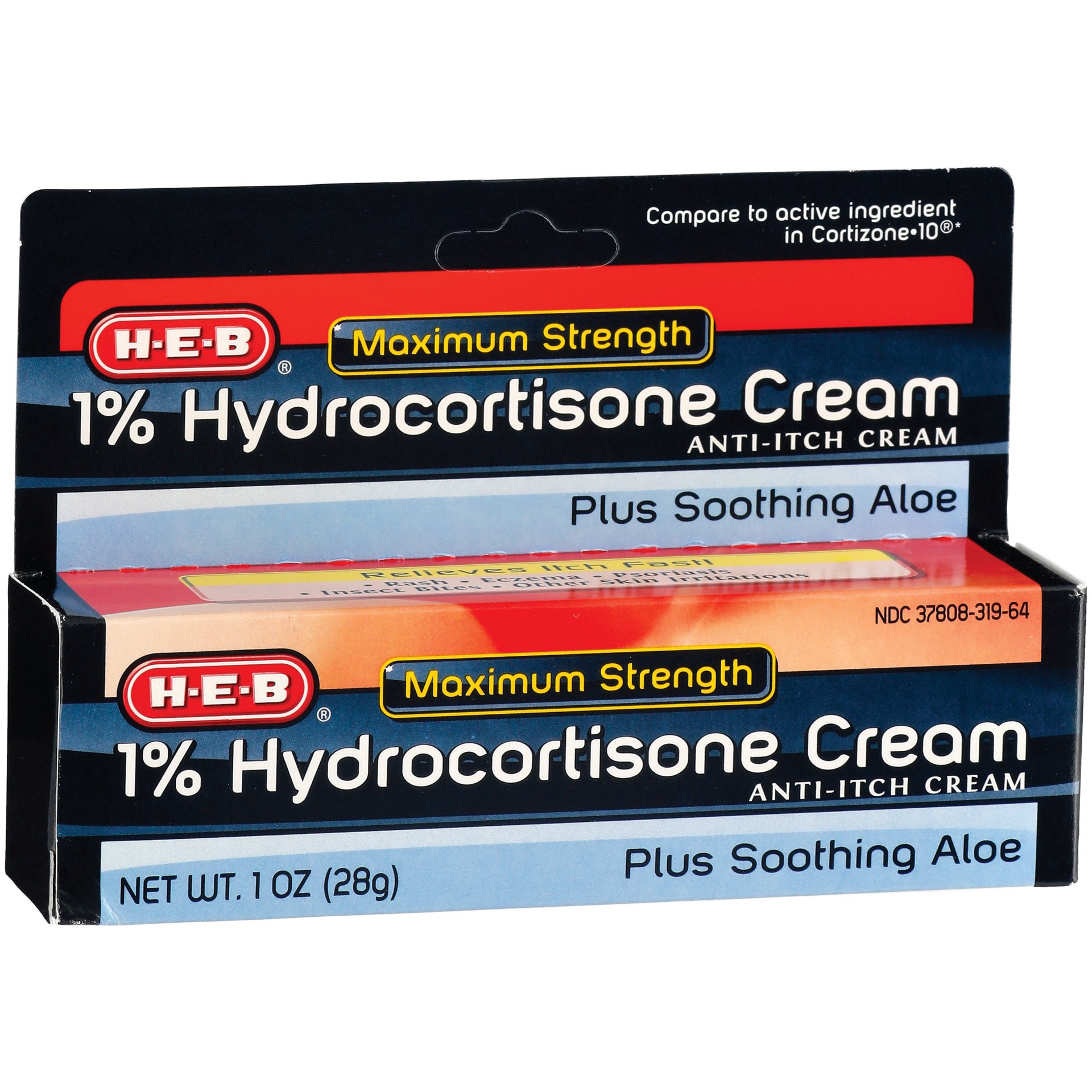 slide 1 of 1, H-E-B Maximum Strength 1% Hydrocortisone Cream With Aloe, 1 oz