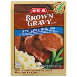 H-E-B 25% Less Sodium Brown Gravy Mix