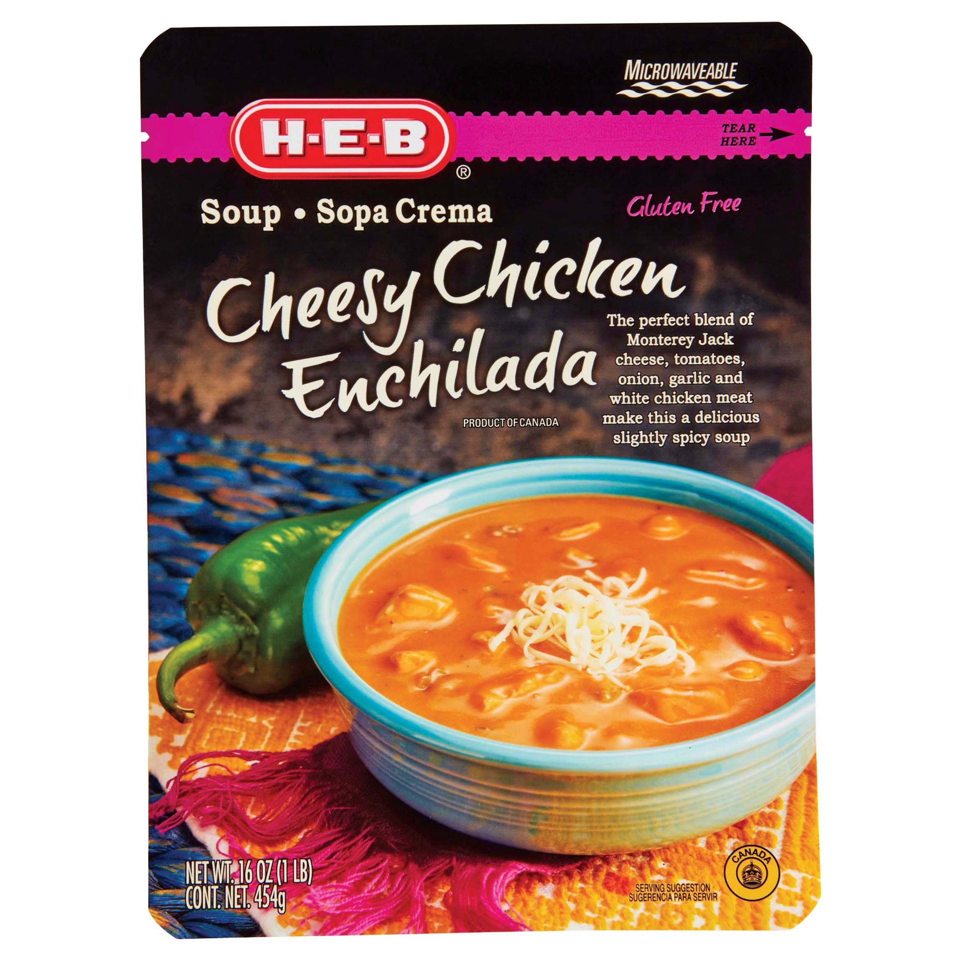 slide 1 of 1, H-E-B Cheesy Chicken Enchilada Soup, 16 oz