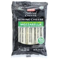 H-E-B Low Moisture Part-Skim Mozzarella String Cheese, 12 ct