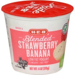 H-E-B Blended Strawberry Banana Low-Fat Yogurt