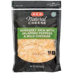 H-E-B Monterey Jack with Jalapenos & Mild Cheddar Shredded Cheese