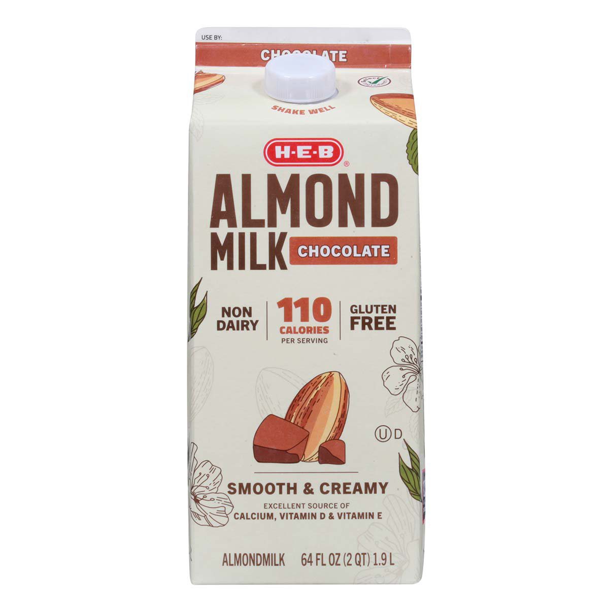 slide 1 of 1, H-E-B Chocolate Almond Milk, 64 fl oz