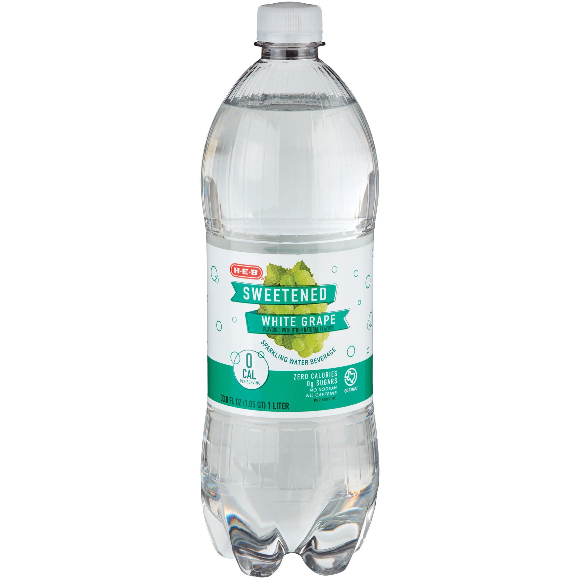 slide 1 of 1, H-E-B Sweetened White Grape Sparkling Water Beverage, 1 liter