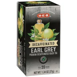 H-E-B Premium Decaffeinated Earl Grey Black Tea Bags