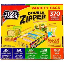 H-E-B Texas Tough Double Zipper Storage Bags - Variety Pack