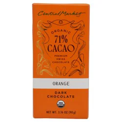 Central Market Organic 71% Cacao Dark Chocolate Bar - Orange