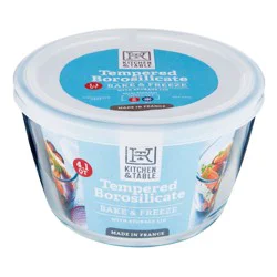 Kitchen & Table by H-E-B Tempered Borosilicate Glass Round Baker with Lid