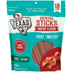 H-E-B Texas Pets Bacon-Flavored Dental Sticks - Large Dogs