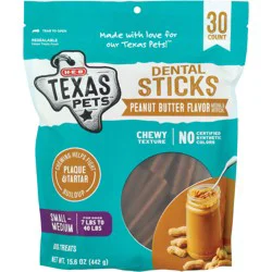 H-E-B Texas Pets Peanut Butter-Flavored Dental Sticks - Small/Medium Dogs