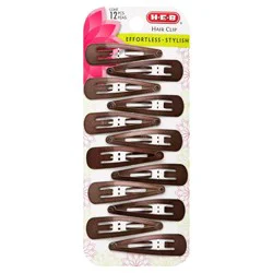 H-E-B Center Hair Clips Brown