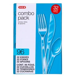 H-E-B Plastic Knives, Forks & Spoons Combo Pack - Clear