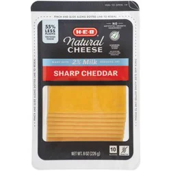 H-E-B Reduced Fat Sharp Cheddar Sliced Cheese