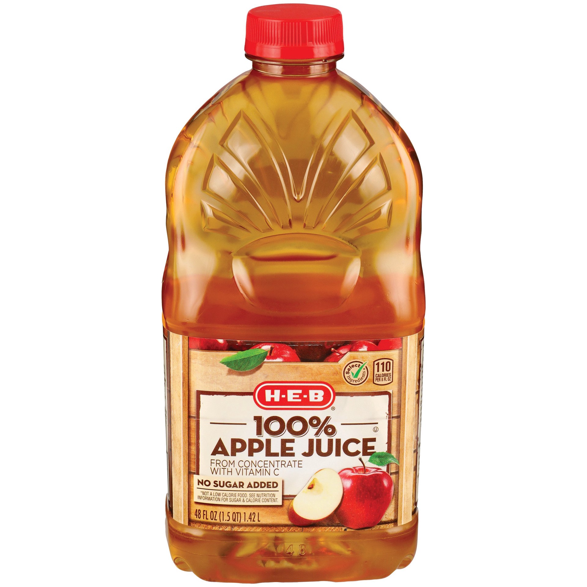 slide 1 of 1, H-E-B 100% Apple Juice, 48 oz