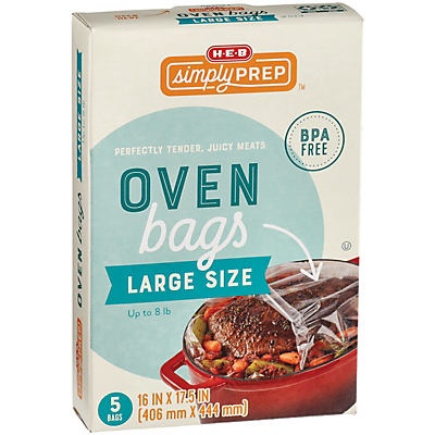 slide 1 of 1, H-E-B Simply Prep Oven Bags Large Size, 5 ct