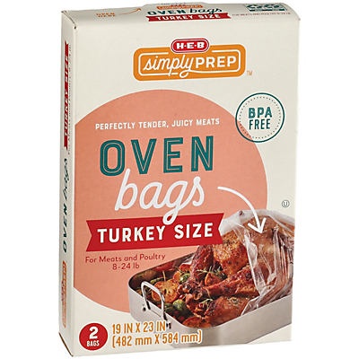 slide 1 of 1, H-E-B Simply Prep Oven Bags Turkey Size, 2 ct